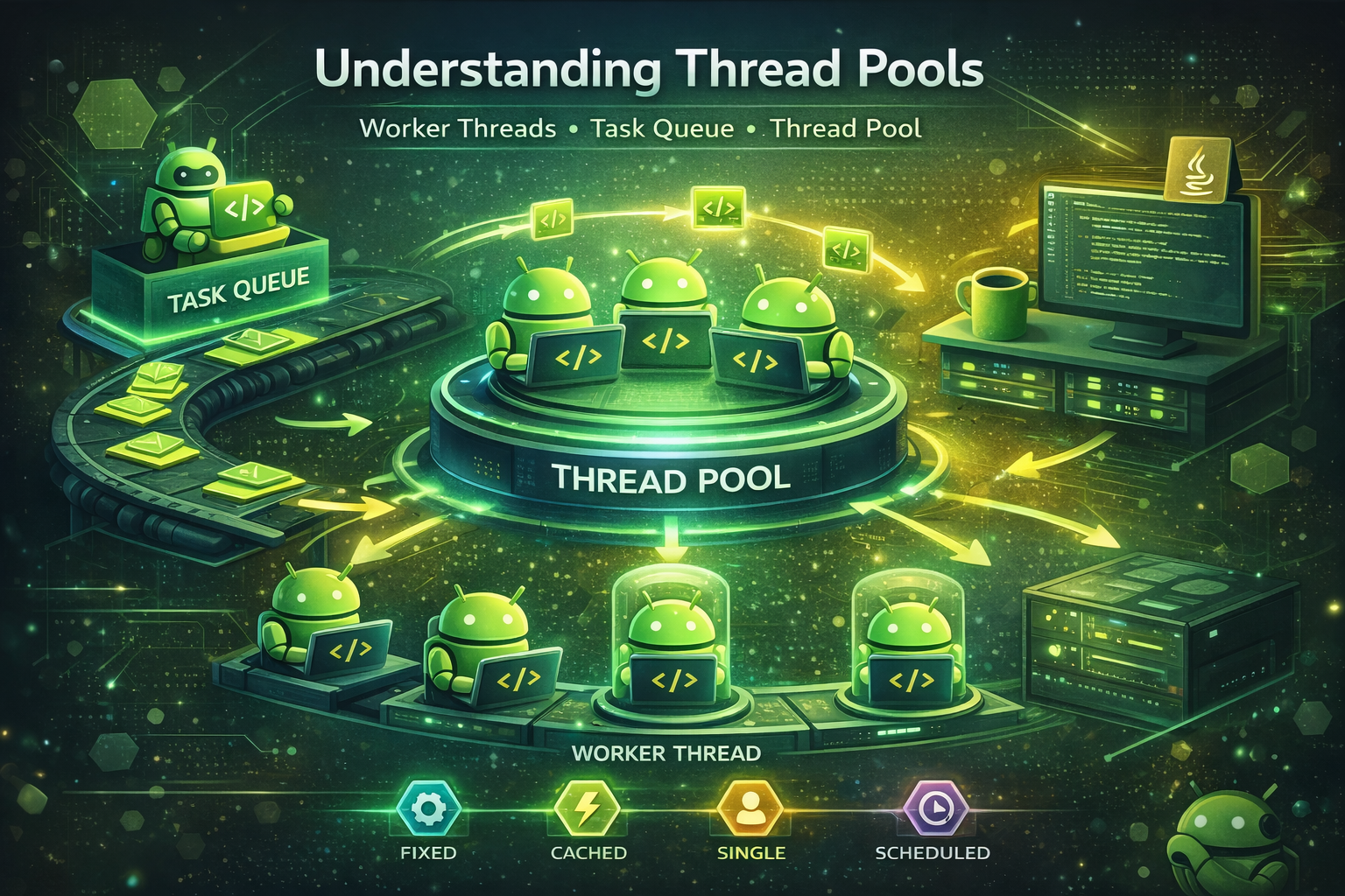 Understanding Thread Pools, Worker Threads, and Types of Thread Pools