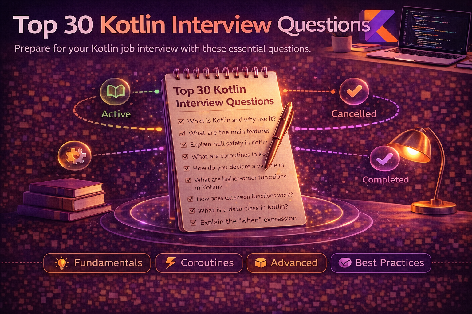 Top 30 Kotlin Interview Questions — From Basics to Coroutines