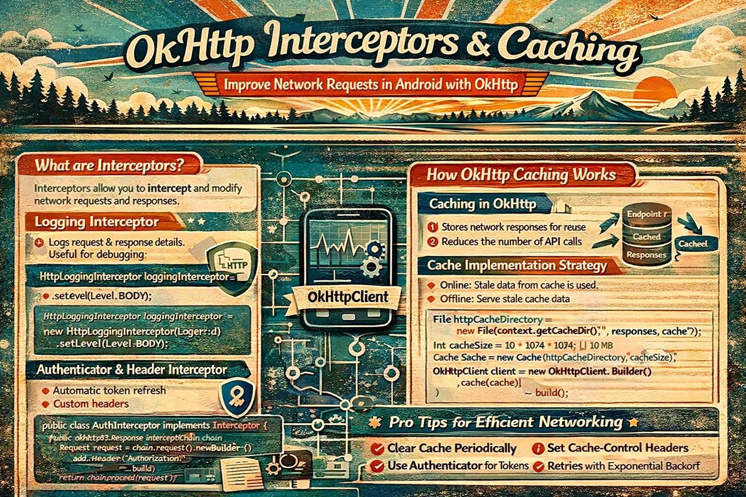OkHttp Interceptors and HTTP Caching — Auth Tokens, Logging, Retry, Offline Support, and Production Setup