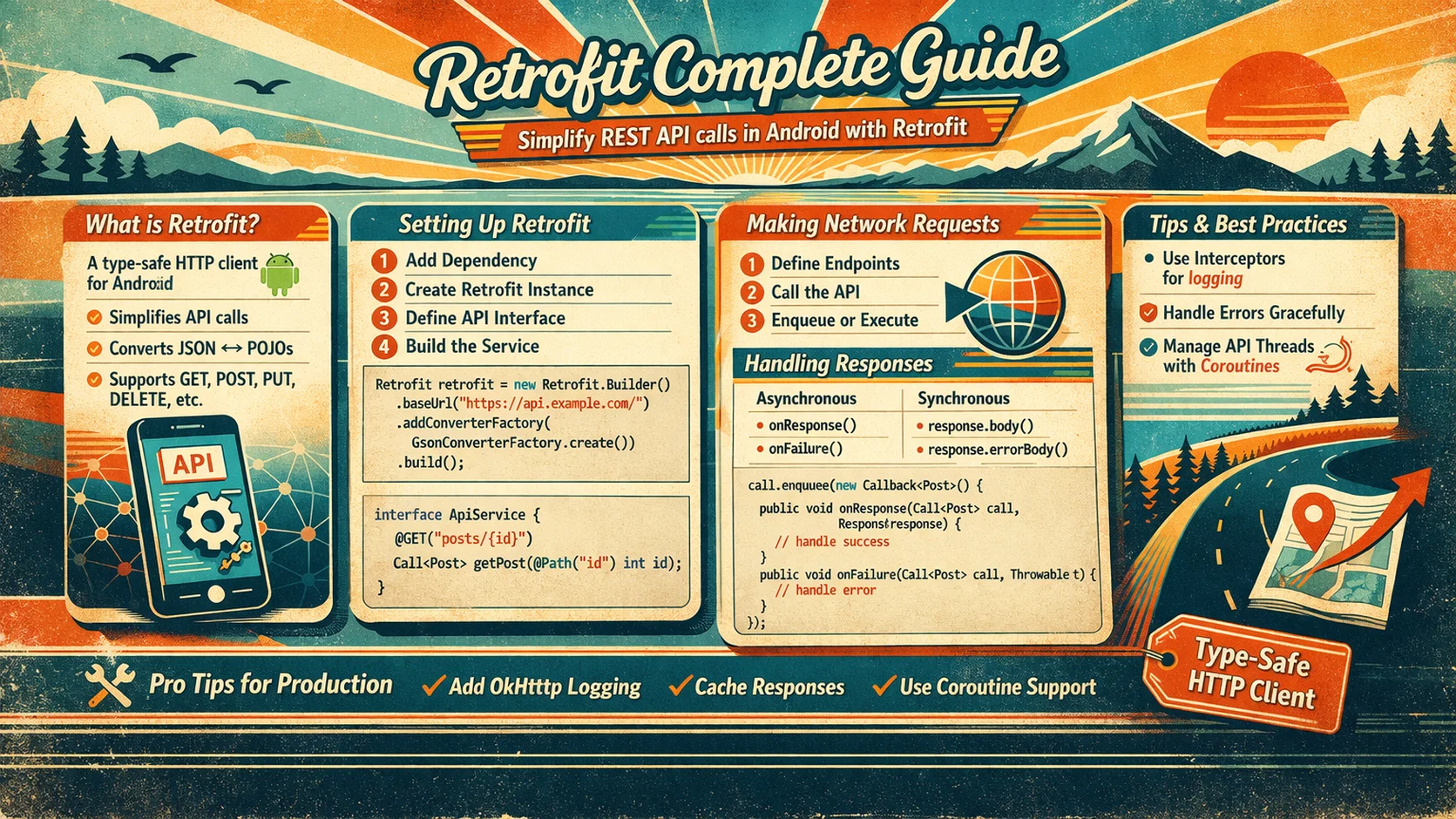 Retrofit Complete Guide — HTTP Requests, JSON Parsing, Interceptors, Error Handling, and Production Setup